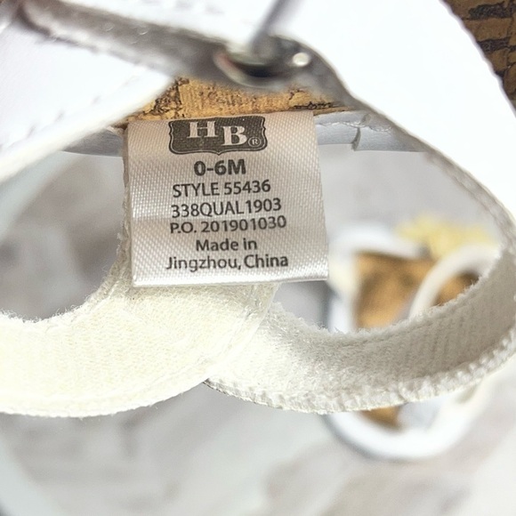 HB Baby Sandals White Gold Starfish 0-6M Infant Shoes Summer Beach Sandals - Picture 4 of 5